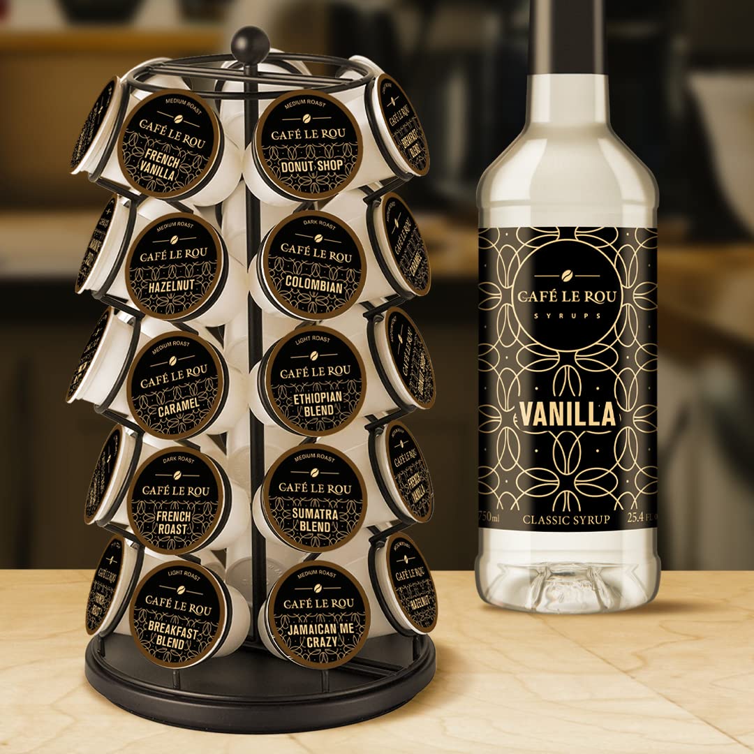 Café Le Rou Vanilla Coffee Syrup - 25.4oz Flavoring Syrup (Pack of 2)