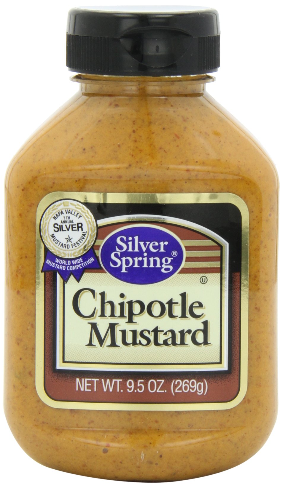 Silver Springs Mustard, Chipotle, 9.5-Ounce Squeeze Bottles (Pack of 9)