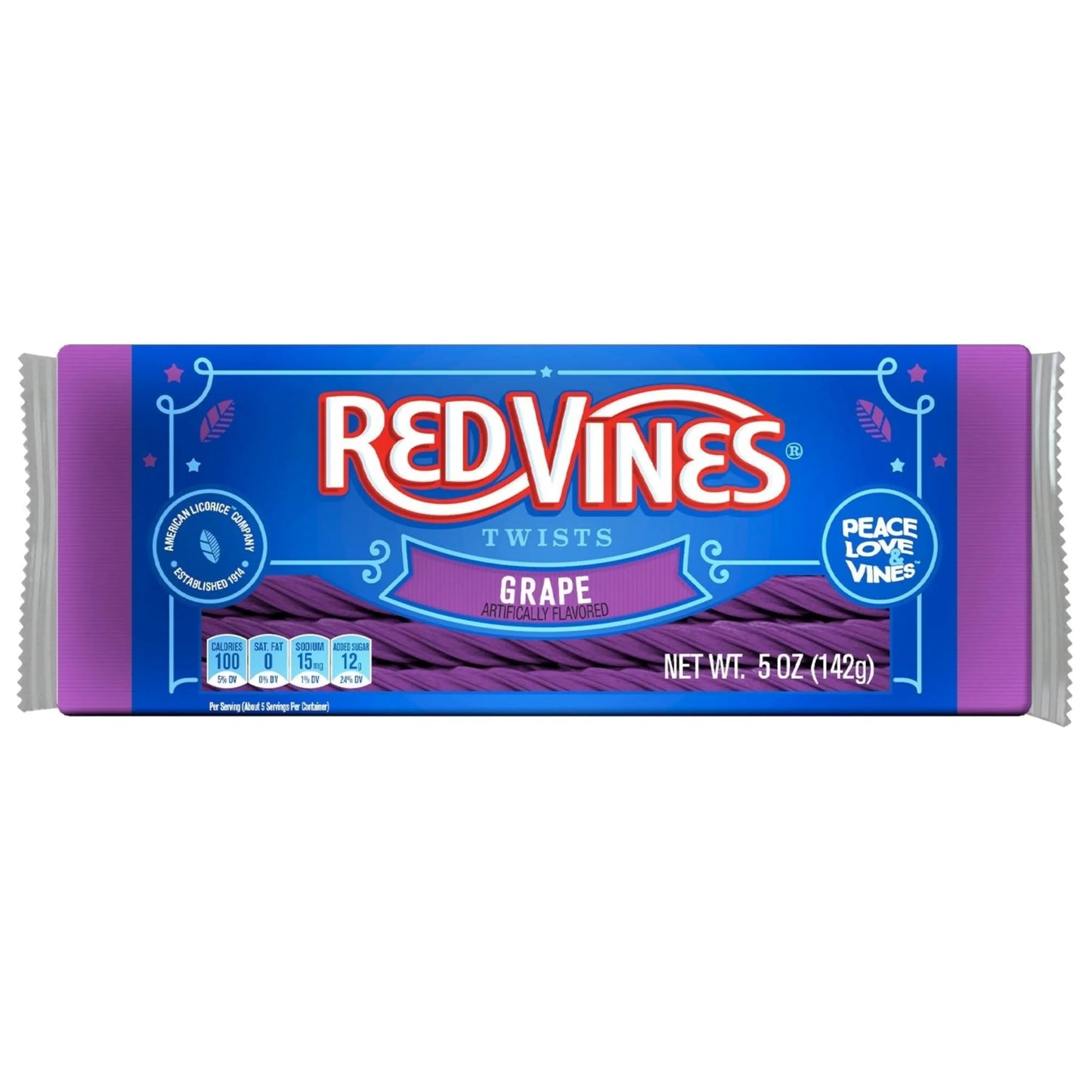 RED VINES Grape Licorice Twists, 5oz Tray