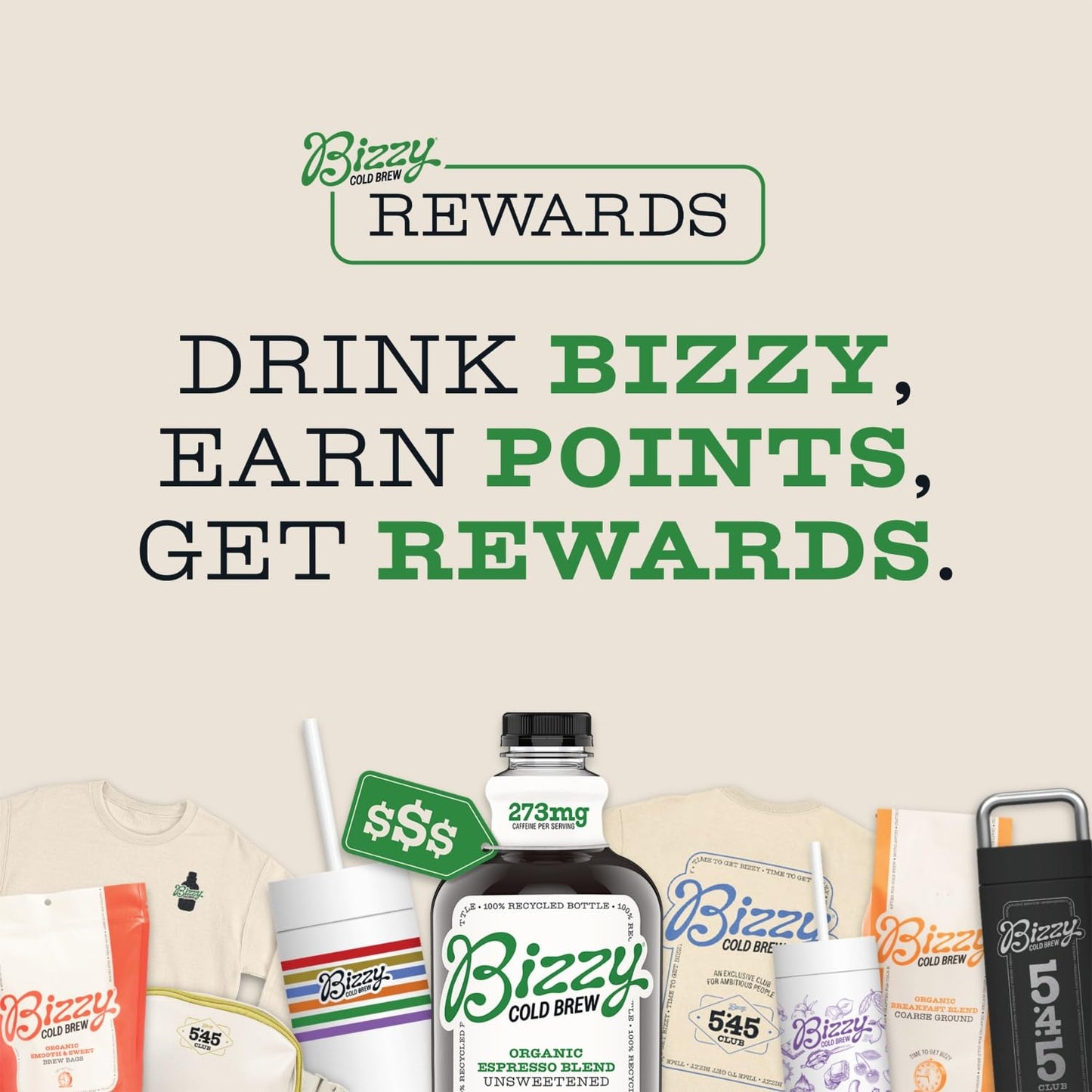 Bizzy Organic Cold Brew Coffee | Smooth & Sweet Blend | Coarse Ground Coffee | Medium Roast | Micro Sifted | Specialty Grade | 1