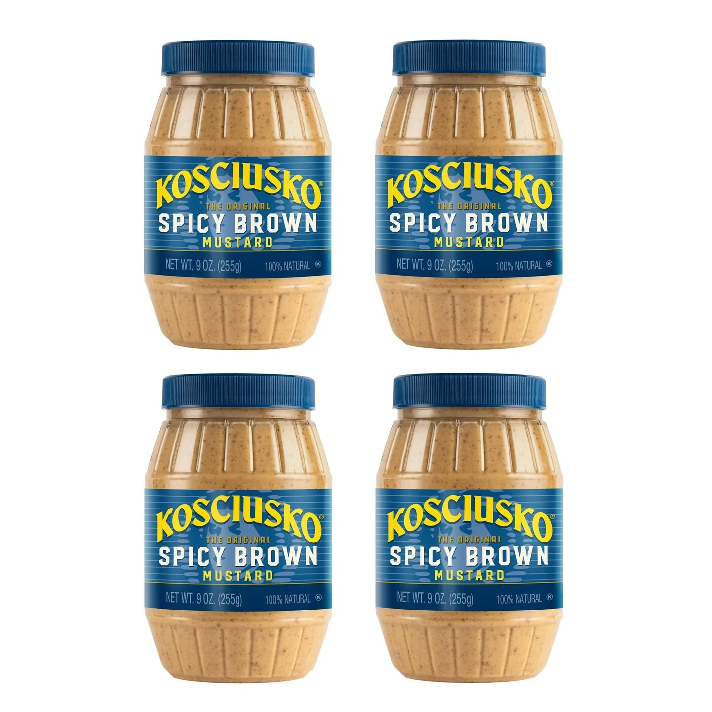 Kosciusko Zesty Spicy Brown Mustard 9 Oz (Pack Of 4)