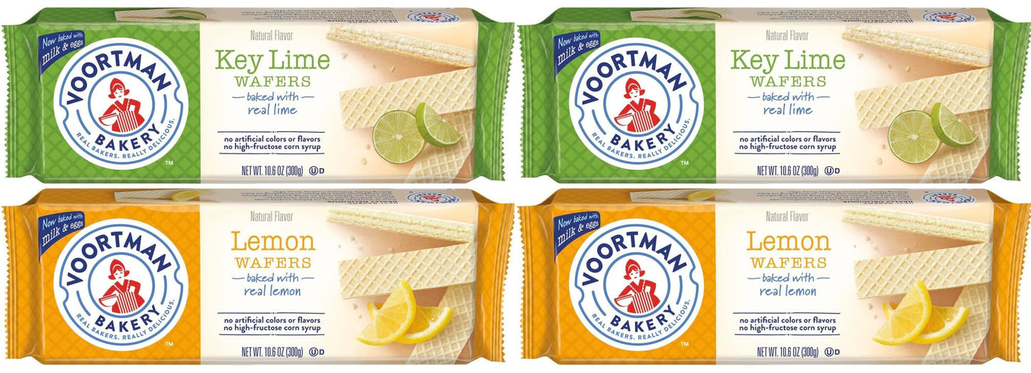 Voortman Sugar Wafers - Lemon and Lime - 4 Packs