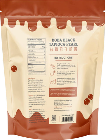 Soeos Tapioca Pearls 2.2 lb (998g) Boba Pearls for Bubble Tea Beverages Sweets Ice Cream Shakes Desserts & Smoothies Topping - Ready in 5 Minutes
