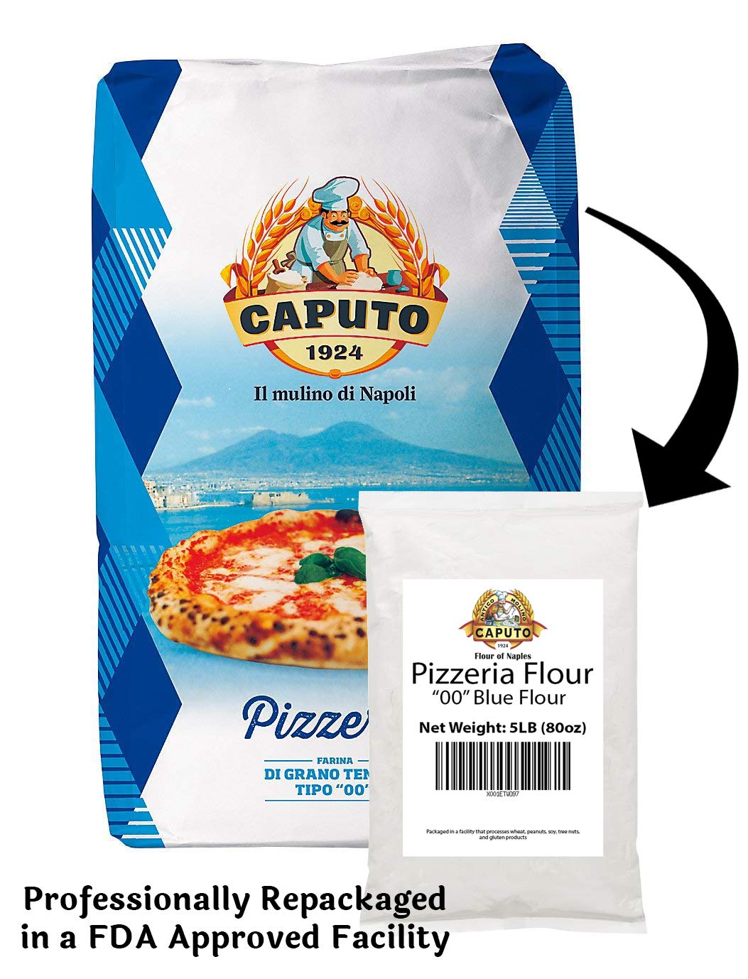Antimo Caputo Pizzeria Flour, 5 Pound Bag for Authentic Pizza Dough