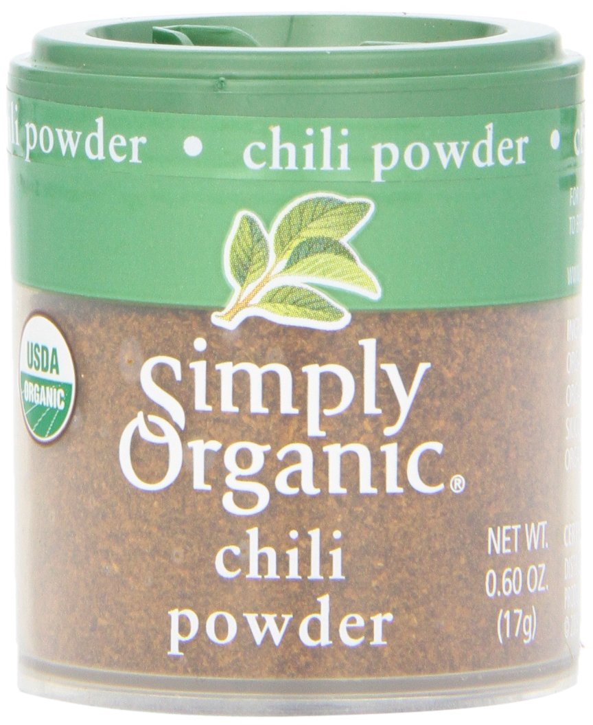 Simply Organic Chili Powder, Certified Organic, Kosher, Mini Spices | 0.6 Ounce (Pack of 6)