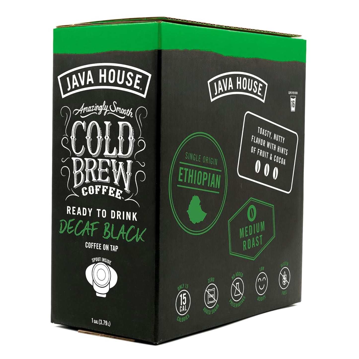 Java House Cold Brew Coffee on Tap – Premium Decaf Arabica – 128 Fl Oz (Pack of 2) – Smooth with Chocolate & Caramel Notes