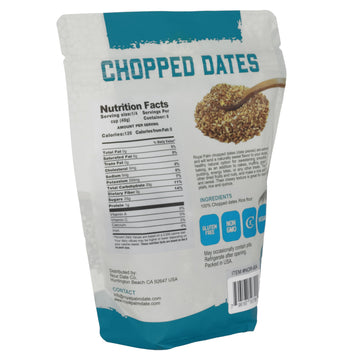 Royal Palm Chopped Dates | 16oz - 100% Natural & Pitted Non-GMO Kosher No Added Sugar Dried Fruit - Ideal for Baking Cooking & Snacking