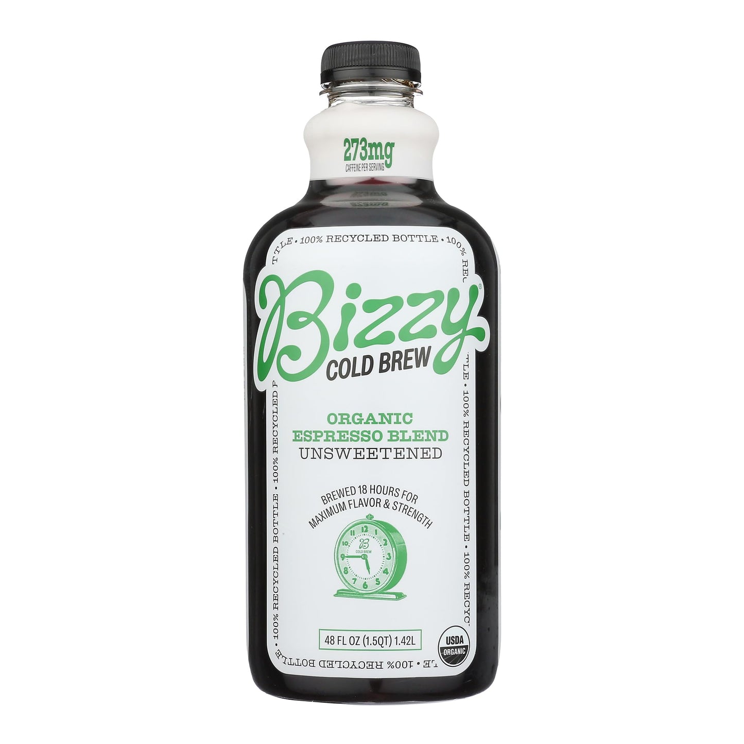 Bizzy Cold Brew Coffee Organic Espresso Blend Unsweetened - 48 Fl Oz