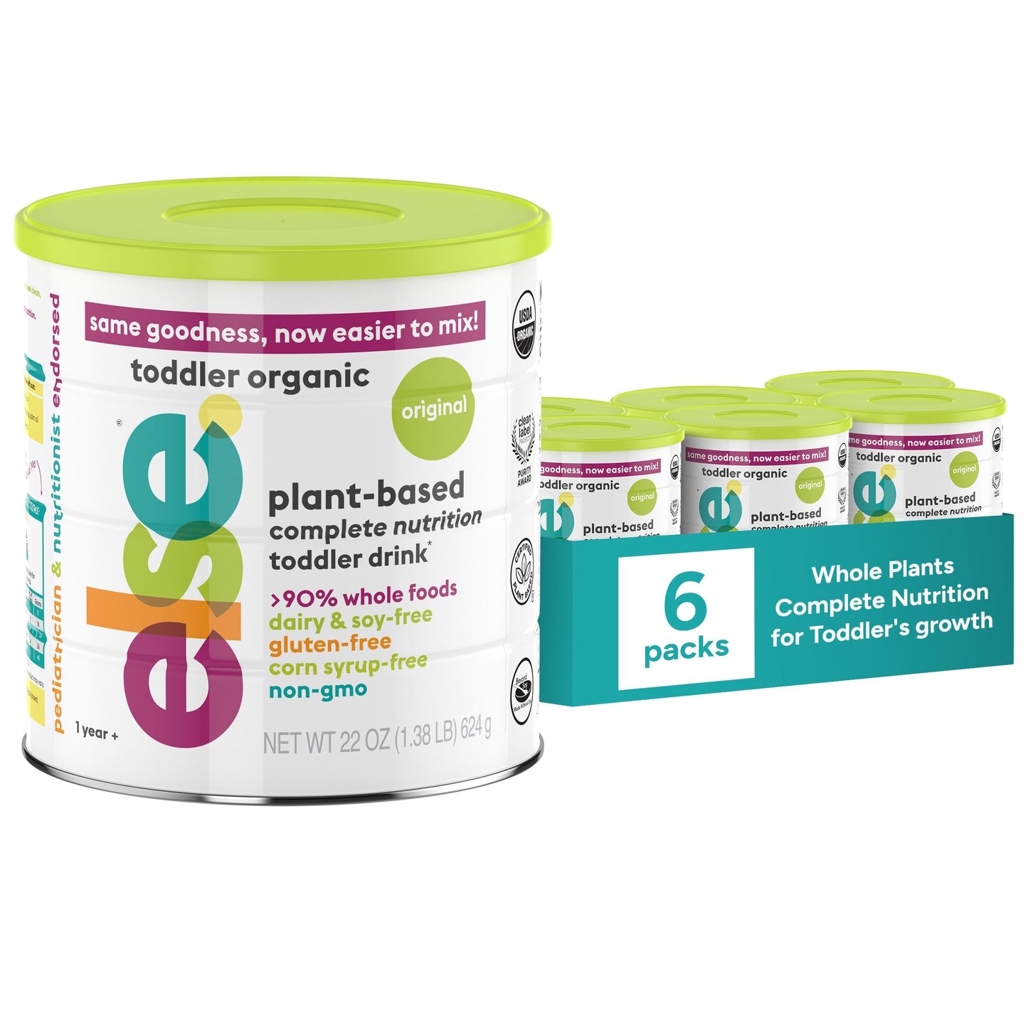 Else Nutrition Toddler Formula 12-36 mo., Plant Based Toddler Nutritional Drink - Soy & Dairy Free, Lactose Free - Complete Baby