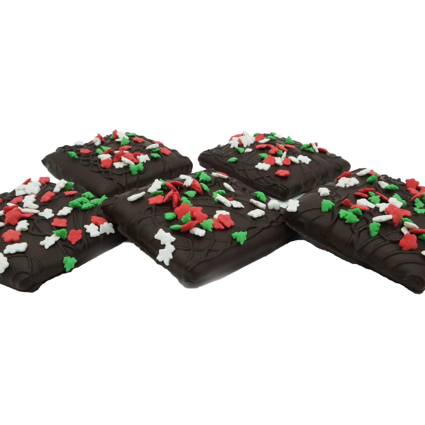 Philadelphia Candies Christmas Happy Holidays Gift Dark Chocolate Covered Graham Breakers 6 Ounce