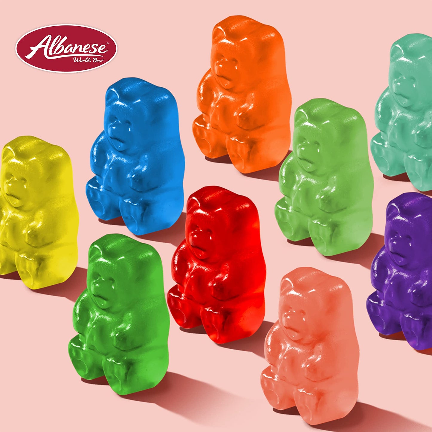 Albanese Wild Cherry Gummi Bears, 5lb Candy, Red, Model 50107