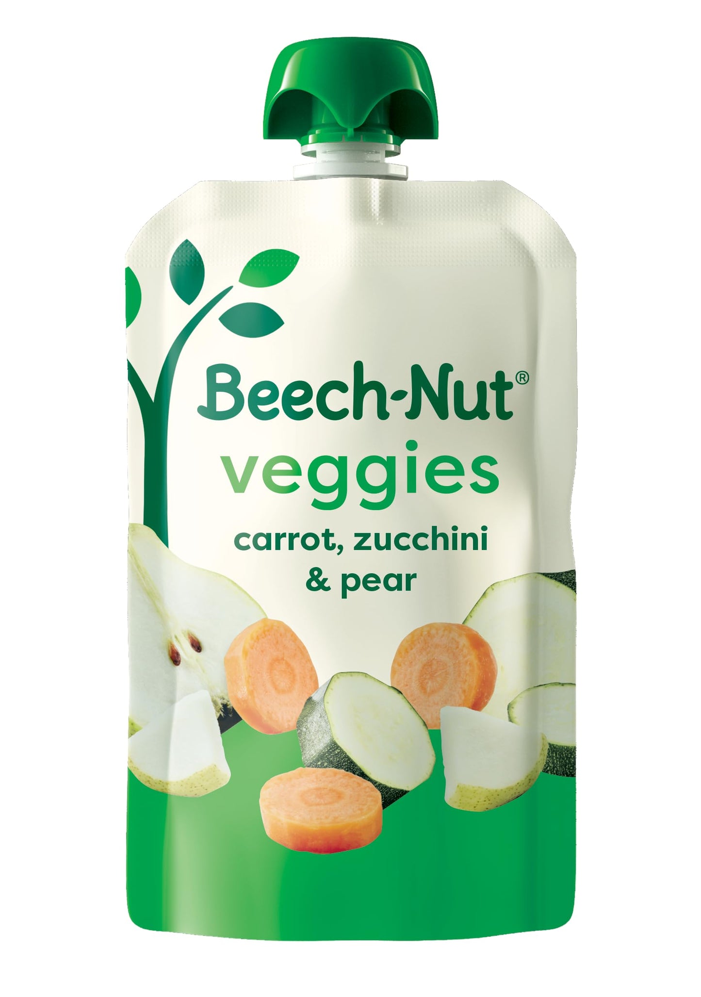 Beech-Nut Baby Food Pouches, Carrot Zucchini & Pear Veggie Puree Baby & Toddler Food, 3.5 oz (12 Pack)