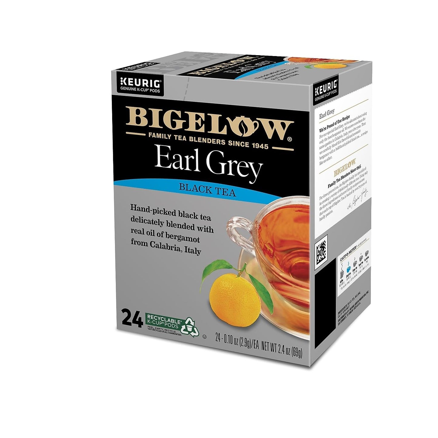 Bigelow Tea Earl Grey Tea K-Cup Portion Pack, 24 Count, Black, Model 6444