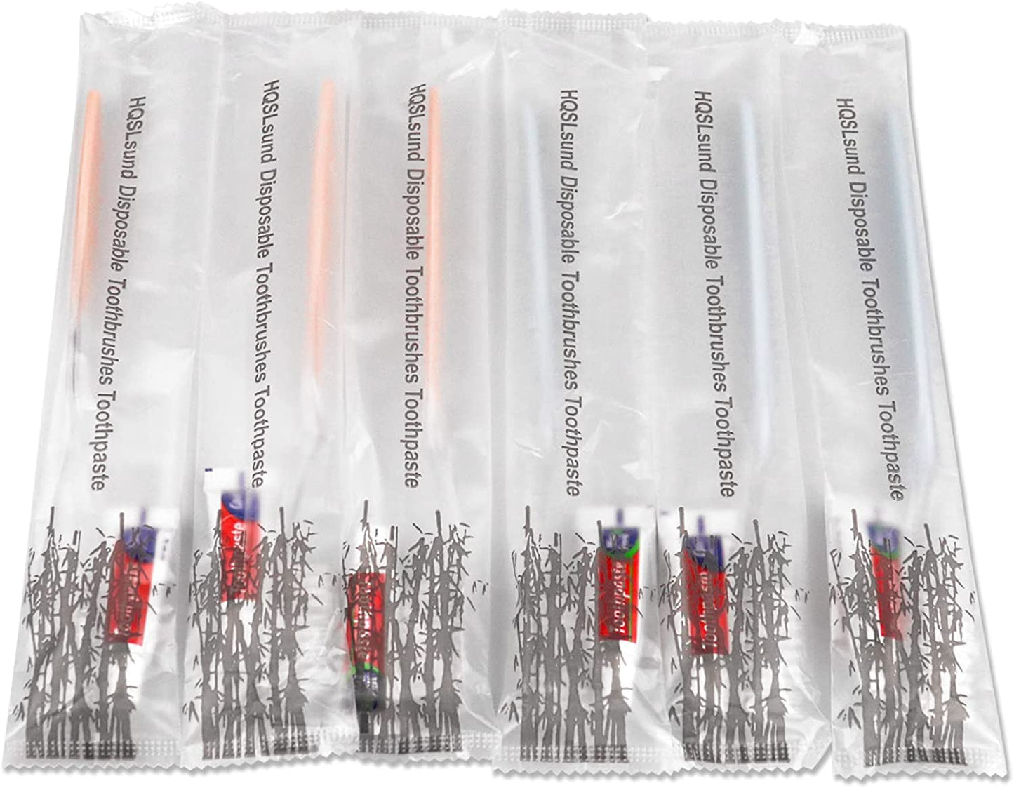 Hqslsund 200 Pack Travel Toothbrushes With Toothpaste, Individually Wrapped Disposable Toothbrushes Bulk Toothbrushes Medium Sof