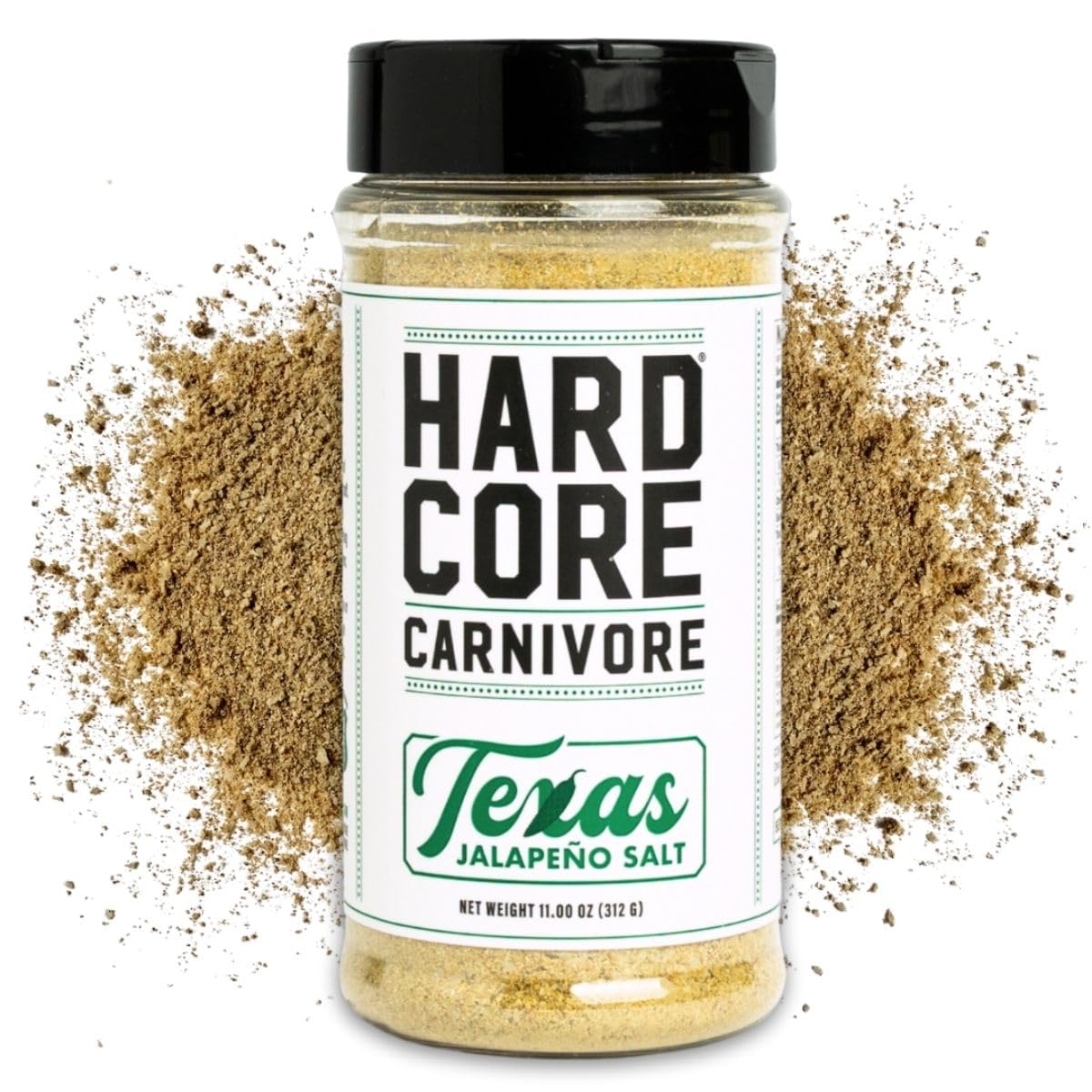 Hardcore Carnivore Texas Jalapeo Salt: Spicy All -Purpose Seasoning Blend (11 Oz Shaker) Texas-Made Bold Zesty Flavor For Meat Veggies Rims And More