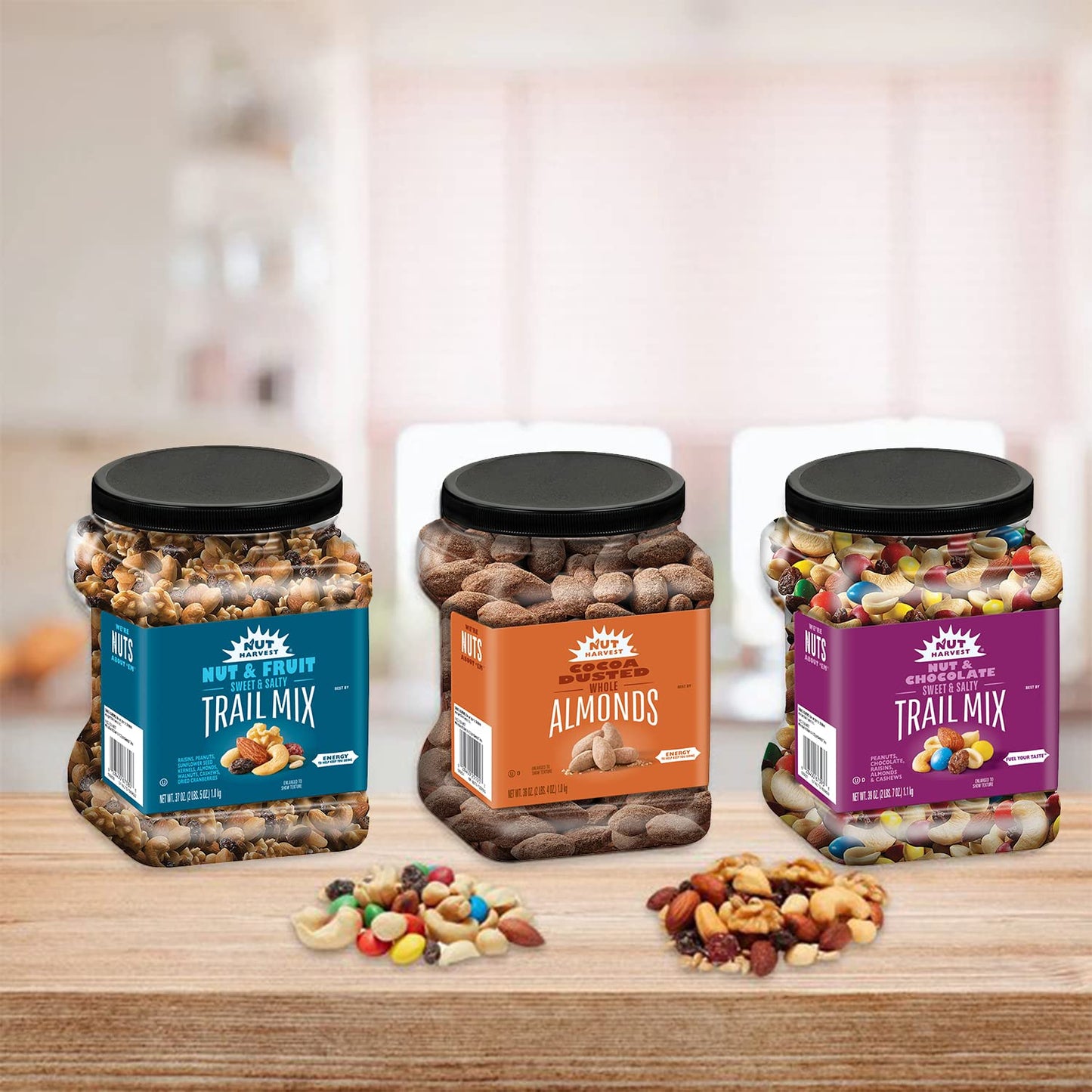 Nut Harvest Cocoa Dusted Almonds - 36 Ounce Jar, Pack of 1