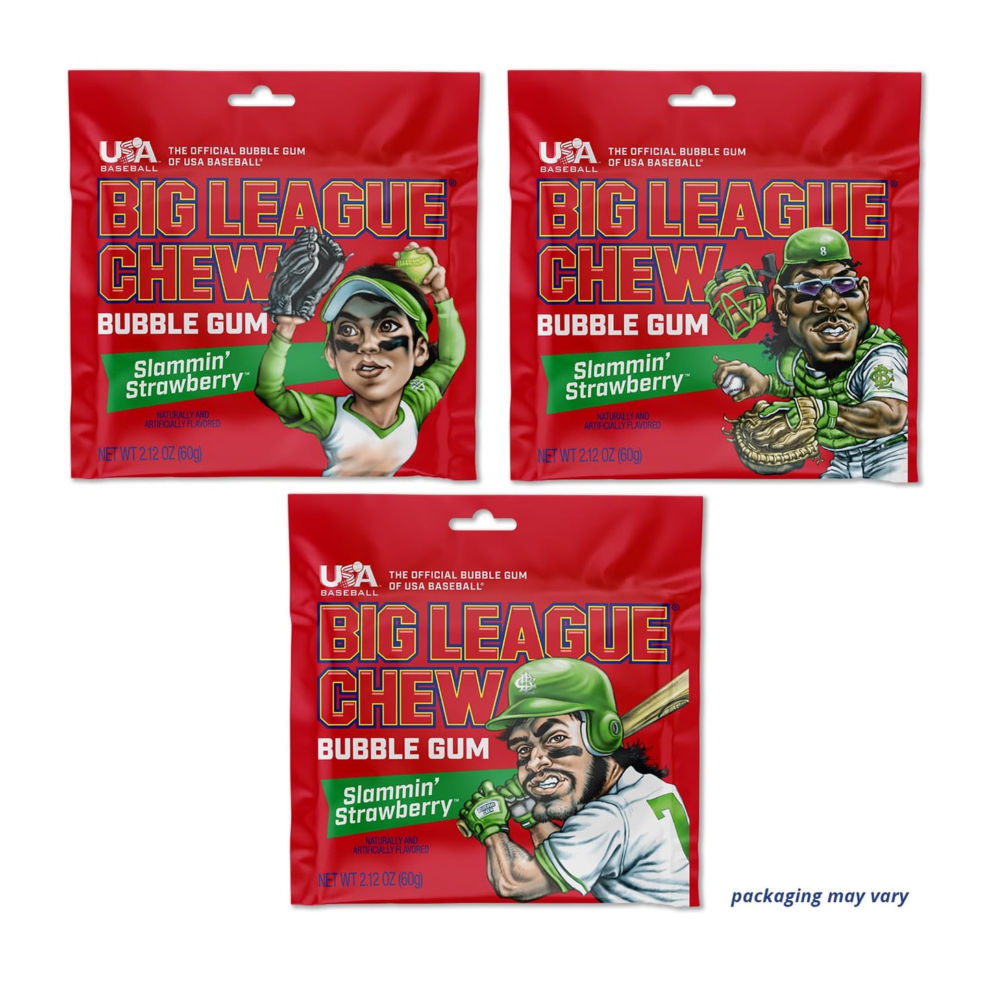 Big League chew Strawberry Tray + (12 Packs)
