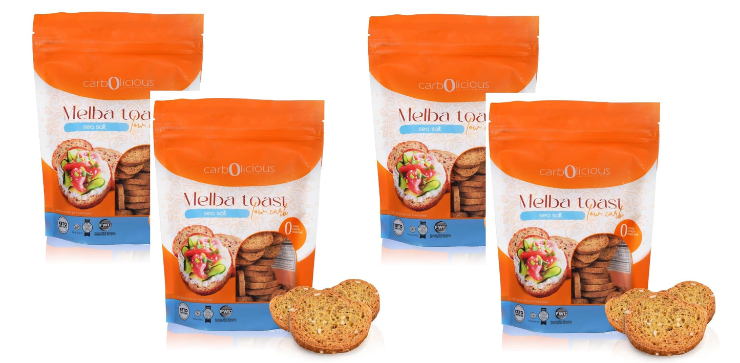 Low Carb Melba Toast Keto Friendly (4 Pack, Sea Salt)