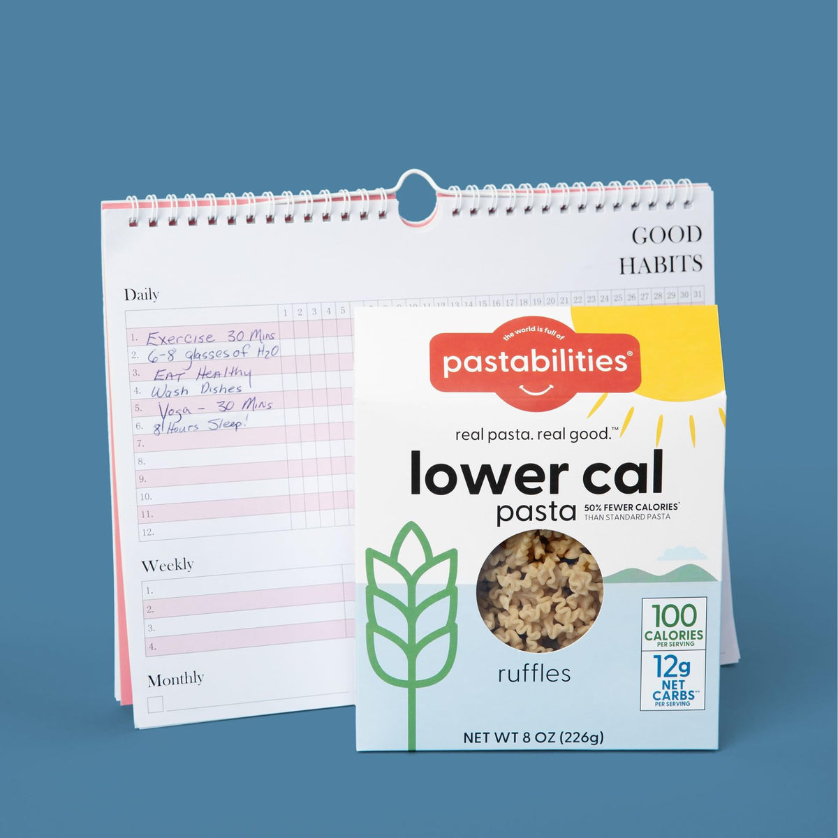 Pastabilities, Lower Calorie Pasta, Variety Pack (Penne & Ruffles) - 100 Calories/Serving, 12g Net Carbs & High Fiber - Deliciou