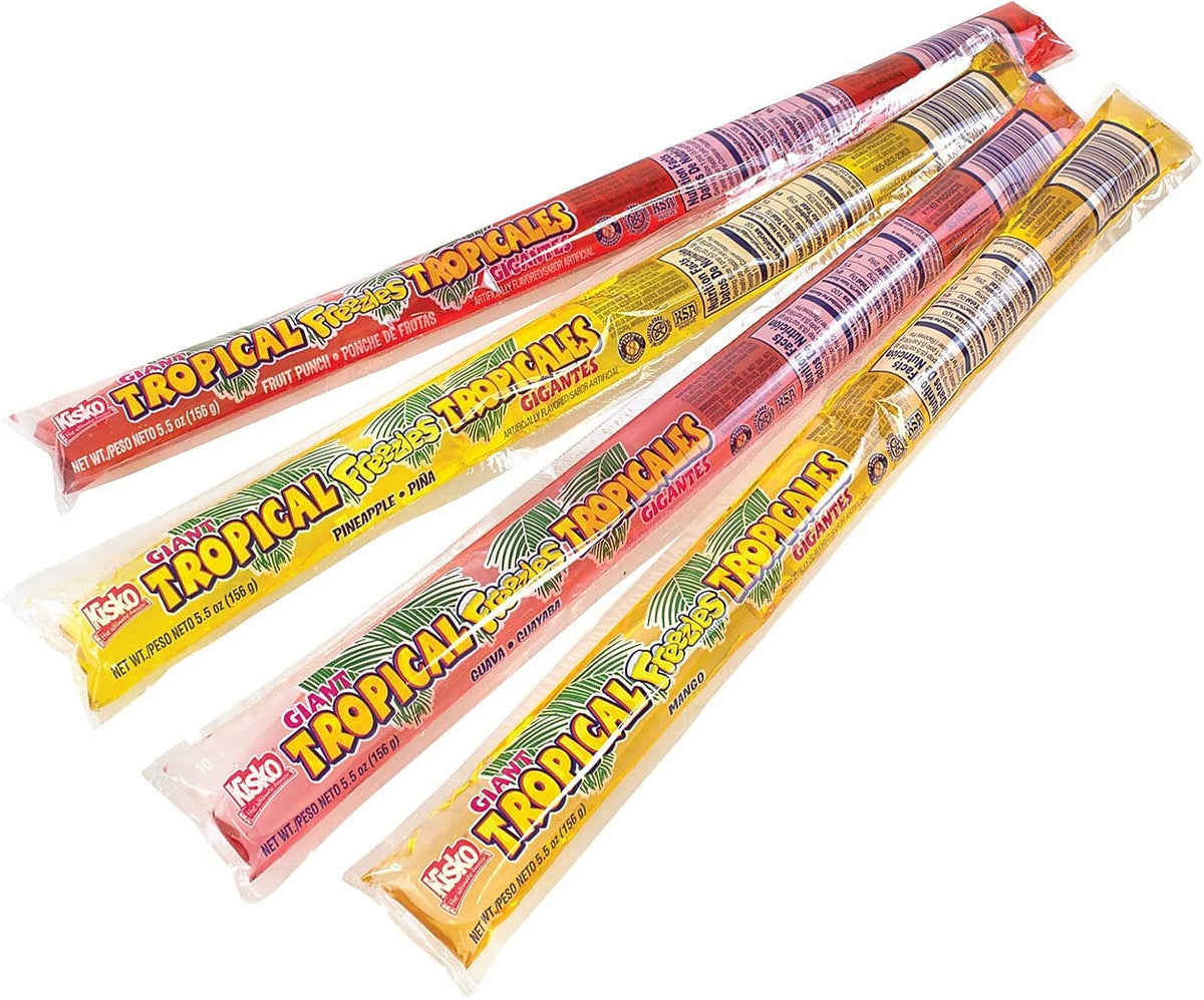 Kisko Giant Tropical Freezies 5.5 Oz, 50 Count