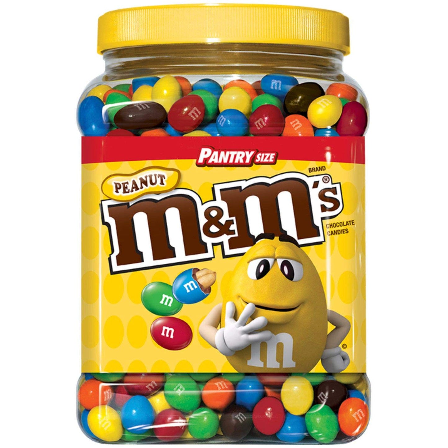 M&MS Peanut Chocolate Candy Pantry Size Plastic Jar 62 oz. (pack of 3) A1