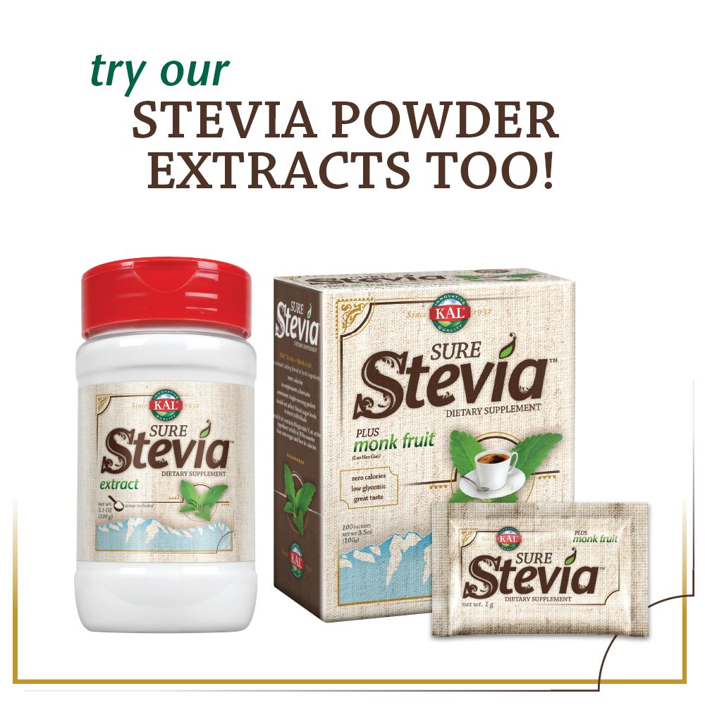 KAL Sure Stevia Extract Zero Calorie Sweetener, Low Carb, Plant Based Liquid Stevia Drops, Great Taste, Zero Sugar, Low Glycemic