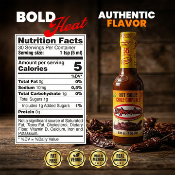 El Yucateco Chile Chipotle Hot Sauce, Authentic Mexican Chili Sauce, Bold Flavor, 5 fl oz, Pack of 1