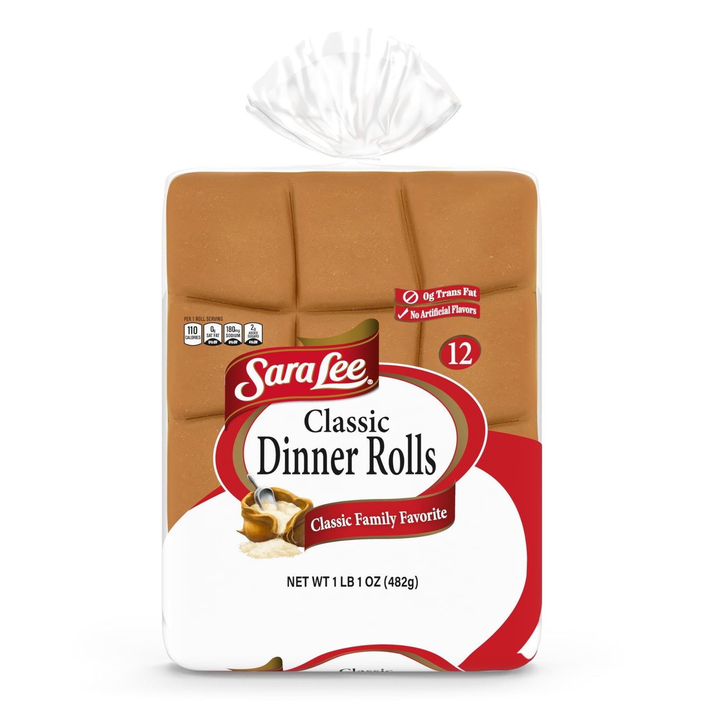 Sara Lee Classic Dinner Rolls, White, Soft and Smooth, 12 ct 17 oz