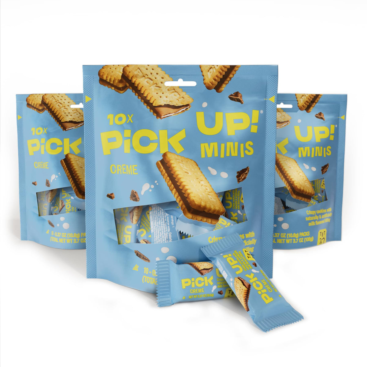 Bahlsen Pick Up! Minis Creme (3 Bags 3X10 Individual Cookies 30 Total) - Crispy Cookies With Chocolate And Milk Creme Filling - Kosher (0.37 Oz Single Servings Individually Wrapped)