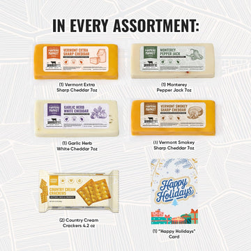 Farmers Market Gift Basket, Gluten Free, Keto, Paleo, Low Sodium, Zero Sugar, Wisconsin Cheese Gift Sets, Classic Cheese Assortment