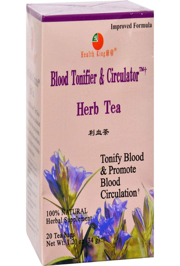 Health King Blood Tonifier & Circulator Herb Tea, Teabags, 20 Count Box