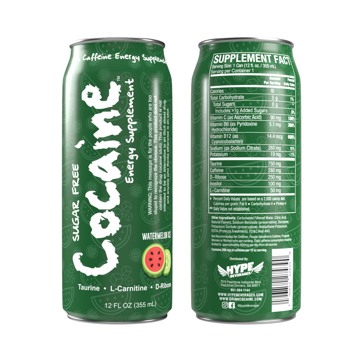 Hype Beverages Avoid Energy Dietary Support Pre Workout Sugar Free Watermelon Energy Drink - 280Mg Energy Blend 750Mg Taurine 50Mg L-Carnitine Vitamin C B6 B12 - Healthy Energy Drinks Natural Flavor - 12 Fl Oz (Pack Of 12)