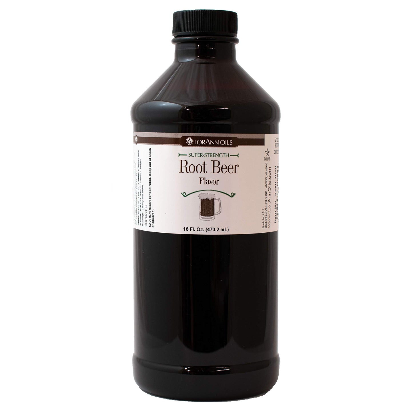 LorAnn Root Beer Flavoring, Clear, 16 Ounce Bottle