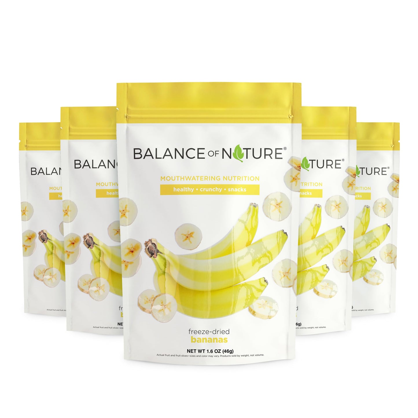 Balance of Nature Freeze-Dried Bananas (5 Pack) - 100% Real Fruit, Crunchy Banana Slices, Healthy Snack, Mouthwatering Nutrition