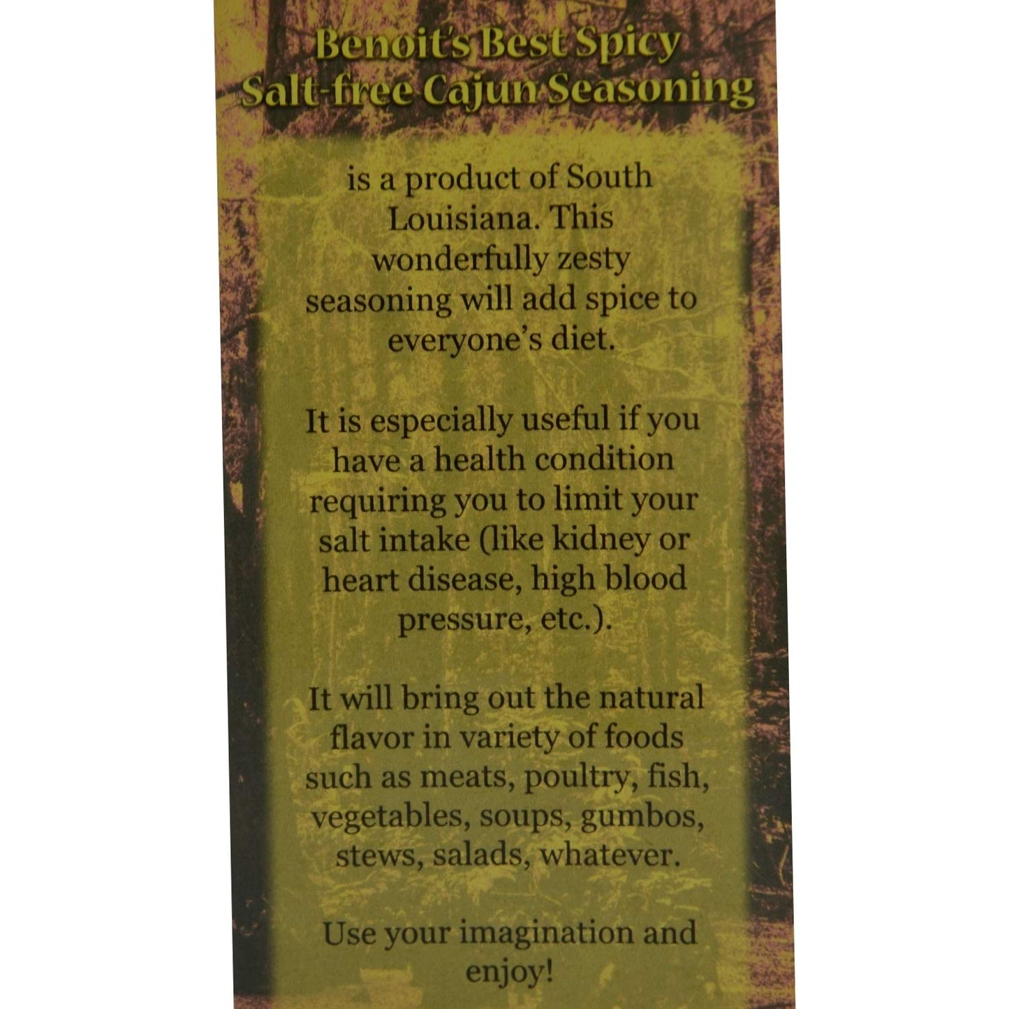 Benoits Best Spicy Salt-Free Cajun Seasoning (20 Oz)