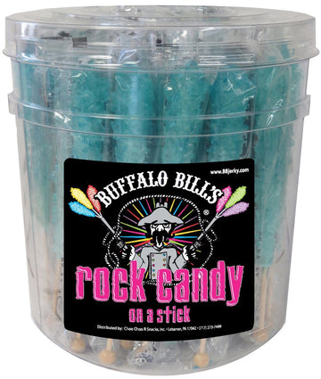 Buffalo Bills Cotton Candy (Light Blue) Rock Candy On A Stick (36-Ct Tub Rock Candy Crystal Sticks)