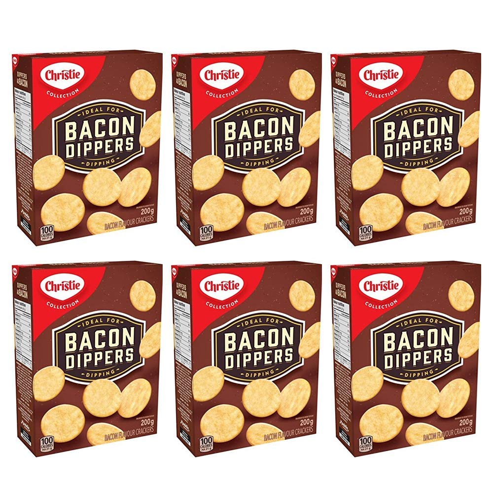 Christie Bacon Dippers Crackers, Ideal for Dipping, 200g/7.05oz, 6-Pack {Imported from Canada}