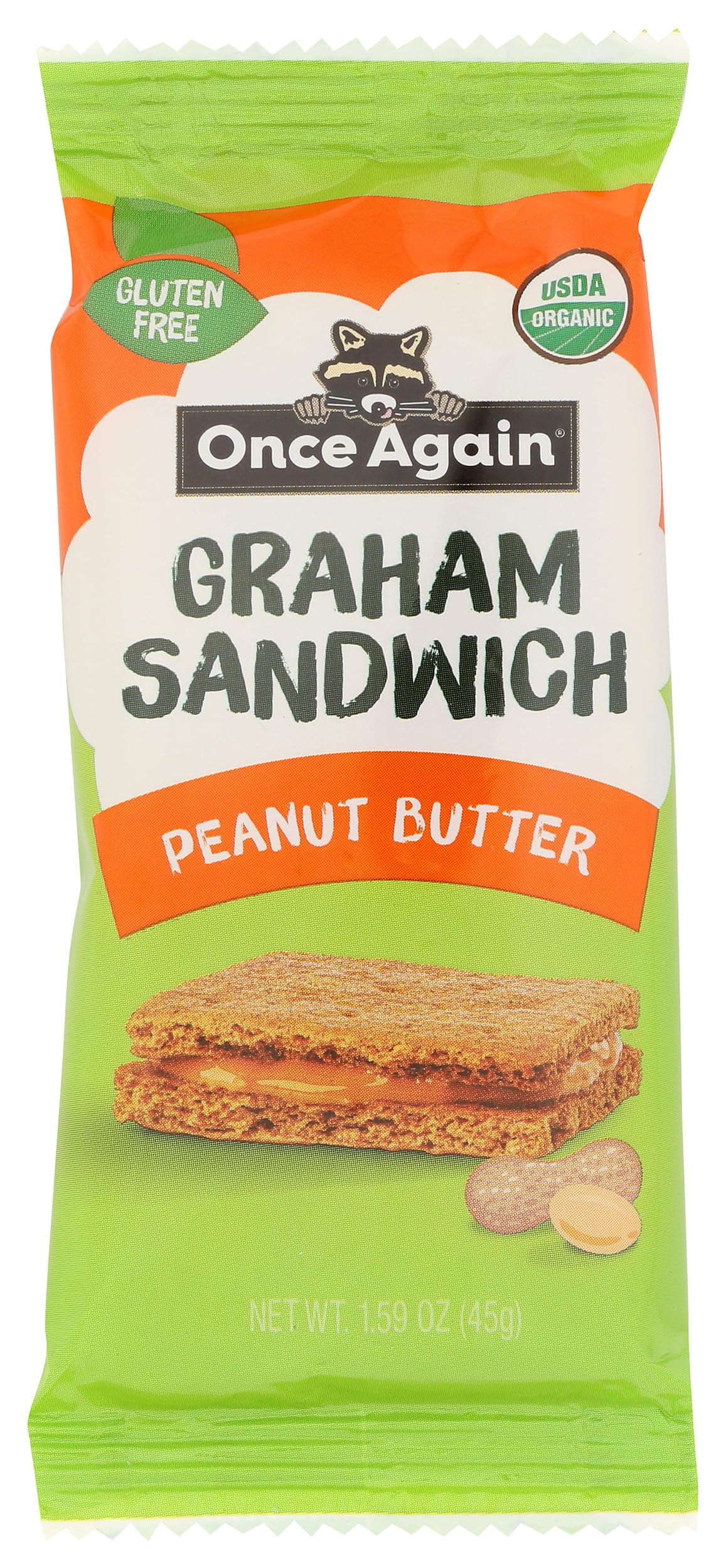 ONCE AGAIN Organic Peanut Butter Graham Sandwich, 1.59 OZ