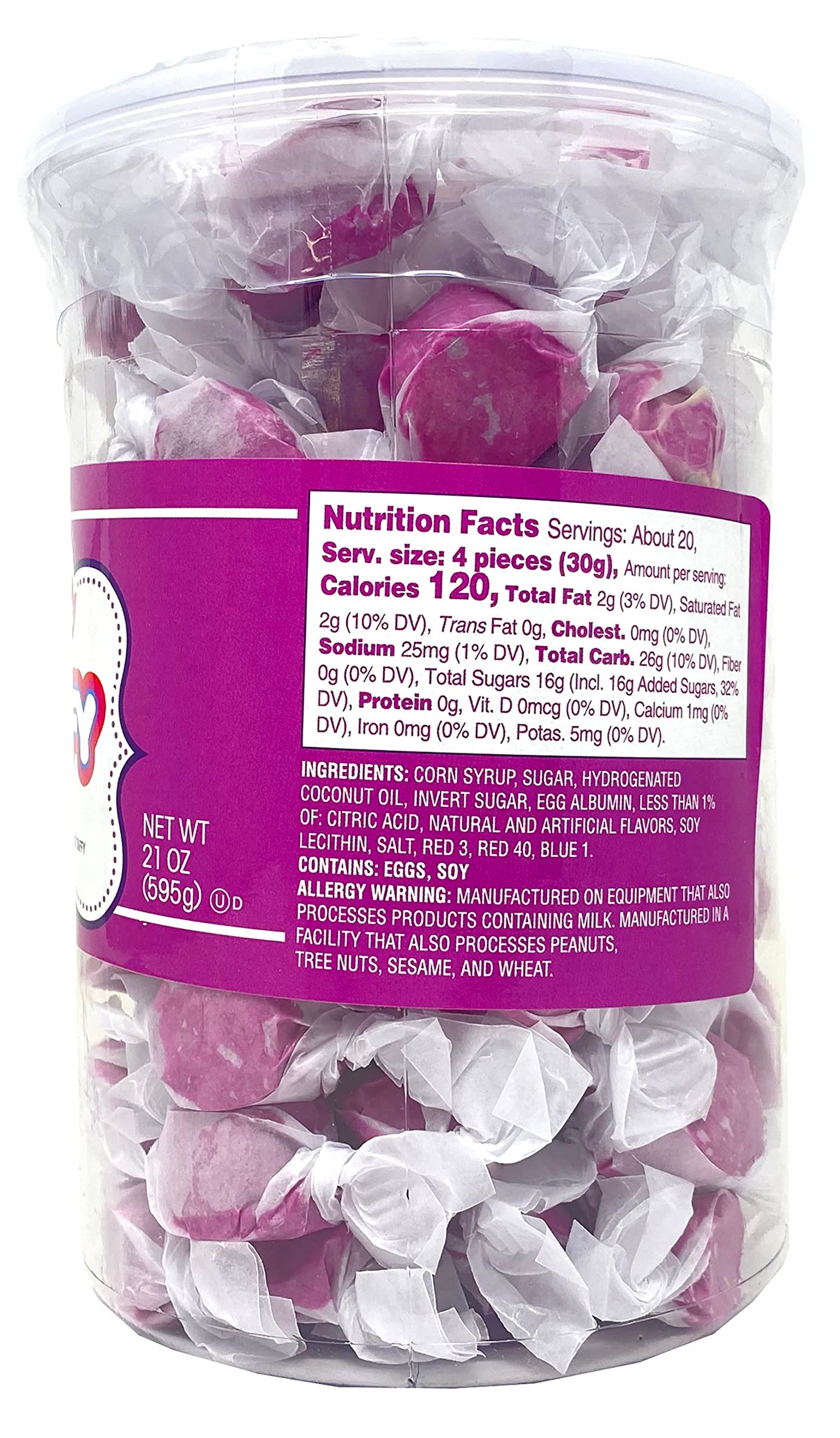 Fairtime Adams & Brooks Taffy Bulk Pink Candy For Candy Buffets, Raspberry Taffy, Raspberry Candy, Bulk Candy, Pinata Candy, Ind