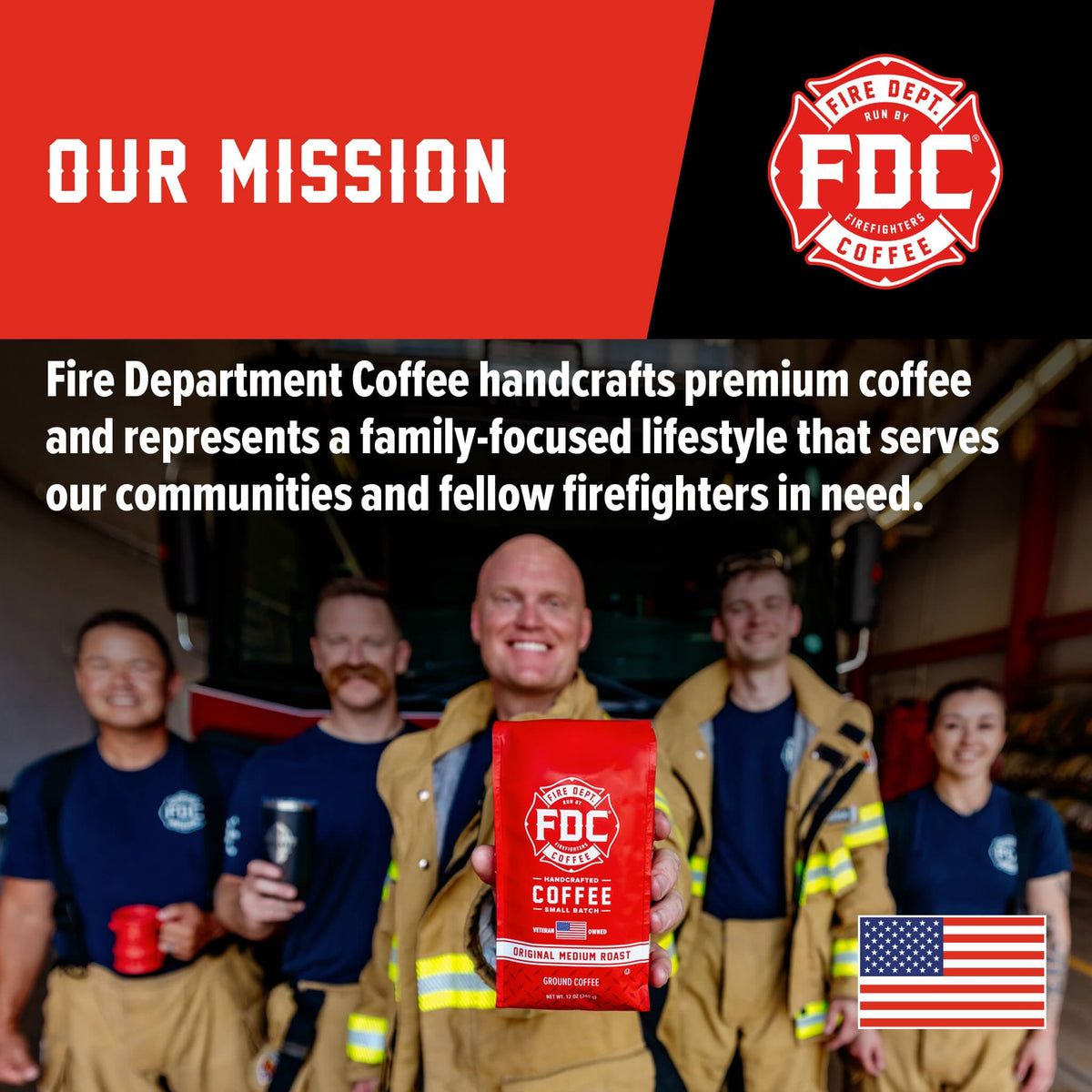 Fire Department Coffee Vanilla spirit-inspired flavor Ground Coffee - 12 oz Pack of 2 - Non- ic, Veteran Owned, Roasted in the USA