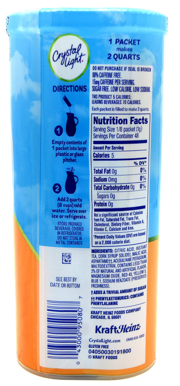 Crystal Light Peach Tea Drink Mix (12-Quart), 1.5 Ounce (Pack Of 4)