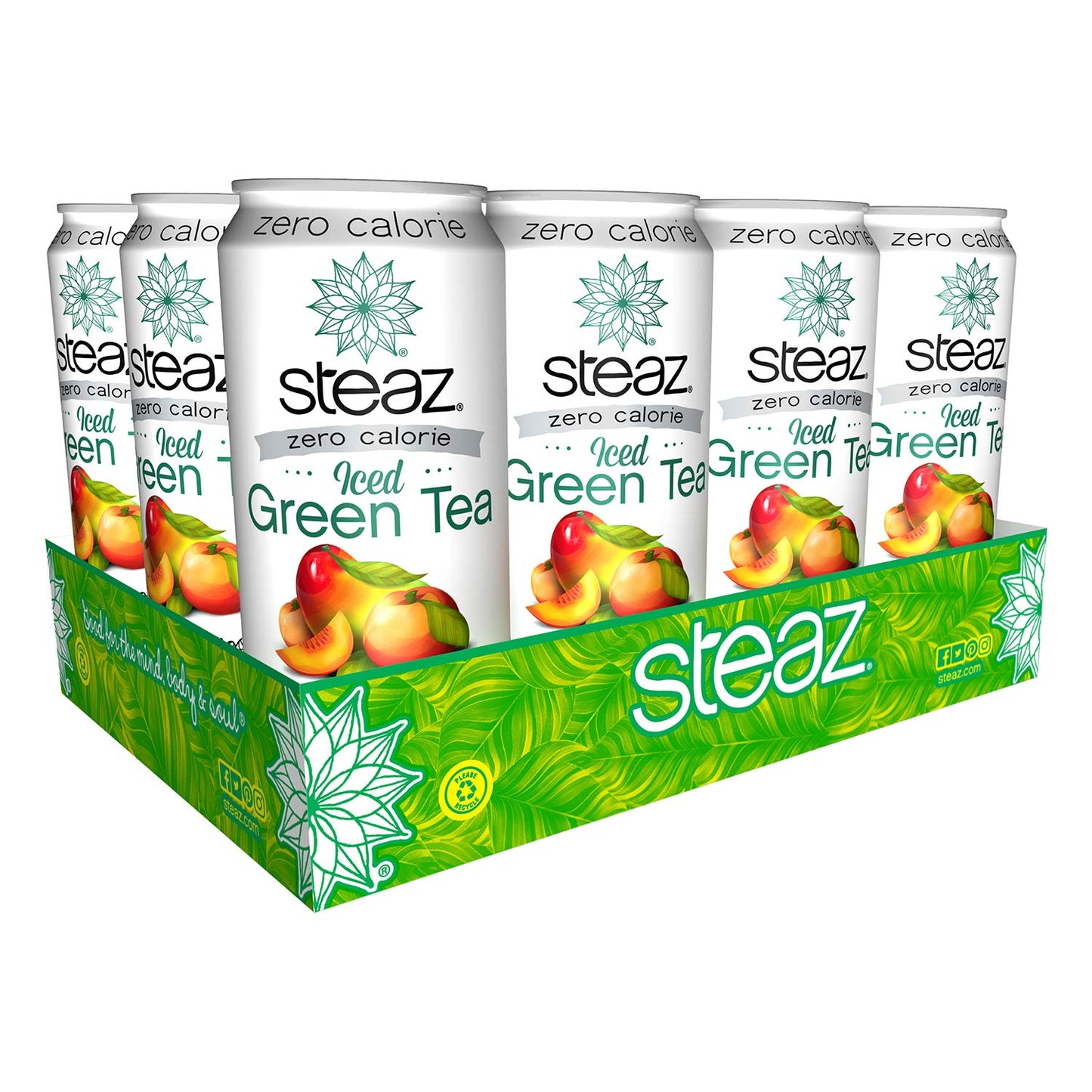 Steaz Zero Calorie Tea - Peach Mango - 16 Oz - 12 Pk