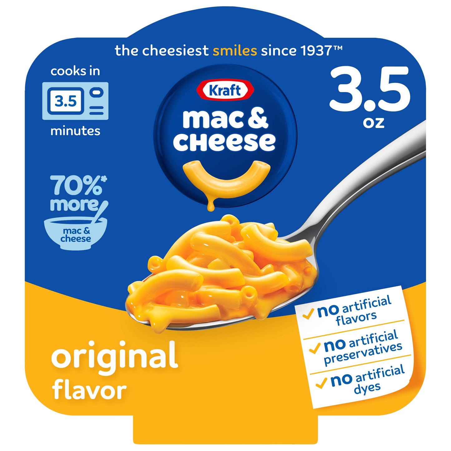 Kraft Original Mac & Cheese Macaroni and Cheese Dinner Big Bowl Dinner, 3.5 oz Tray