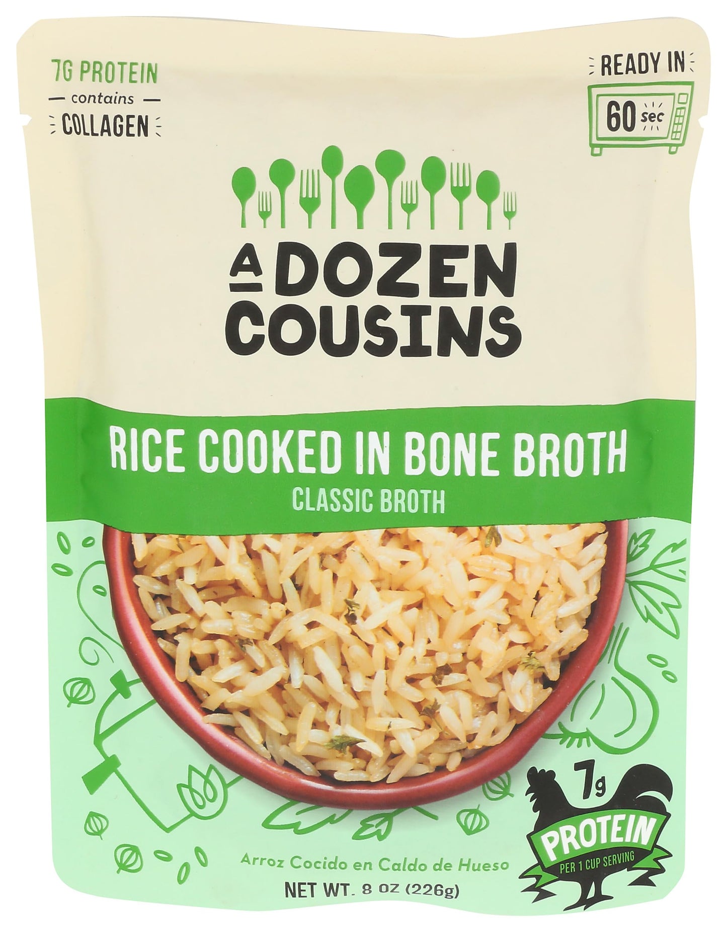 A Dozen Cousins Classic Chicken Bone Broth Rice, 8 Oz