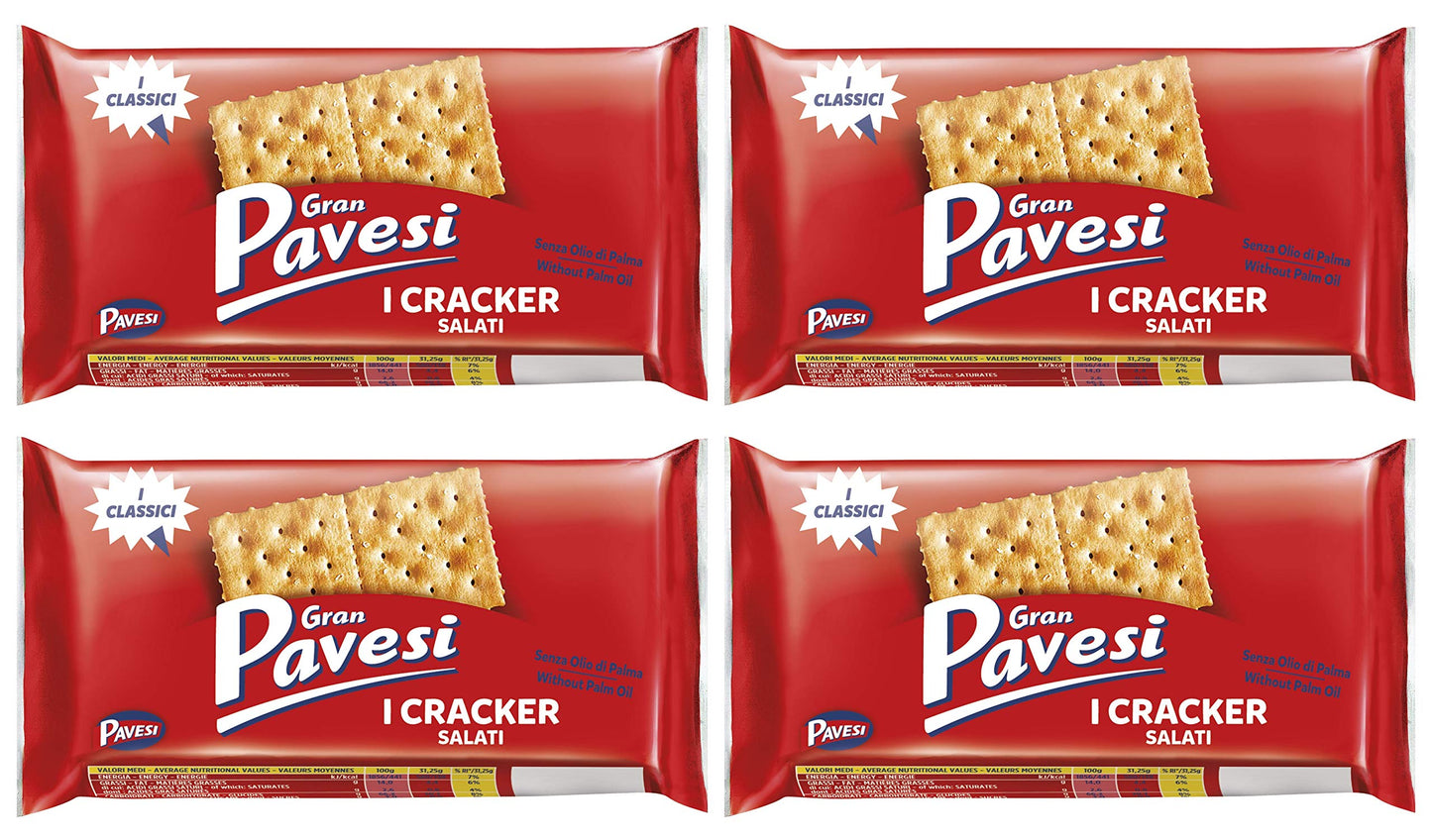 Gran Pavesi Salted Crackers 8.8 Oz (Pack of 4)