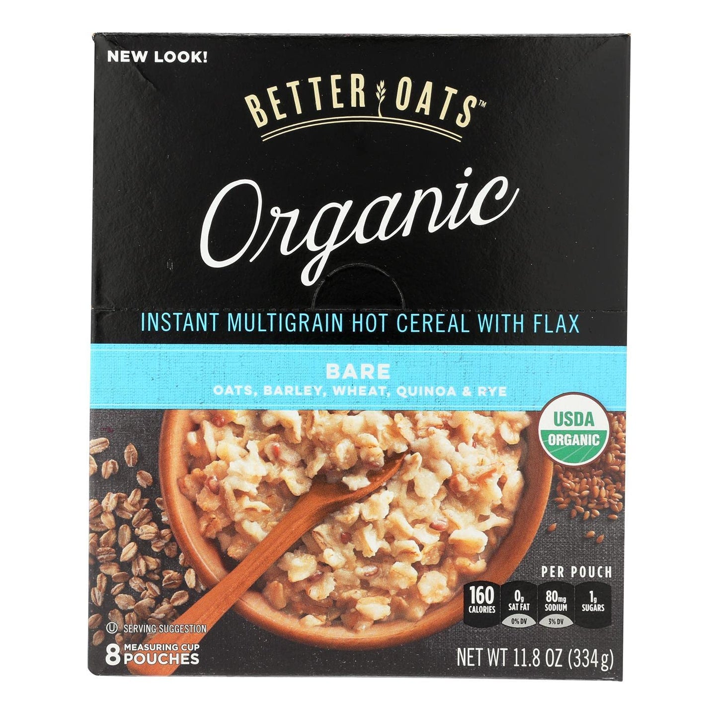 Playter Oats Organic Instant Multigrain Hot Cereal - Bare - Case Of 6 - 11.8 Oz.