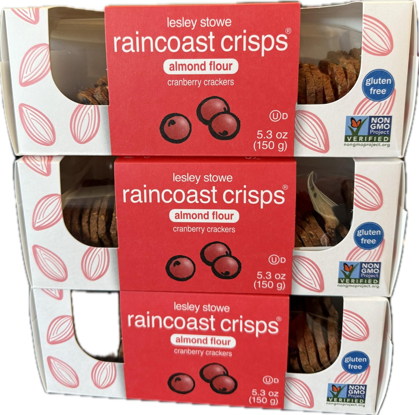 Raincoast Crisps Almond Flour Cranberry Crackers 3 PACK Gluten Free