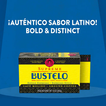 Caf Bustelo Supreme By Bustelo Espresso Style Dark Roast Ground Coffee Brick, 10 Ounces (Pack Of 12)