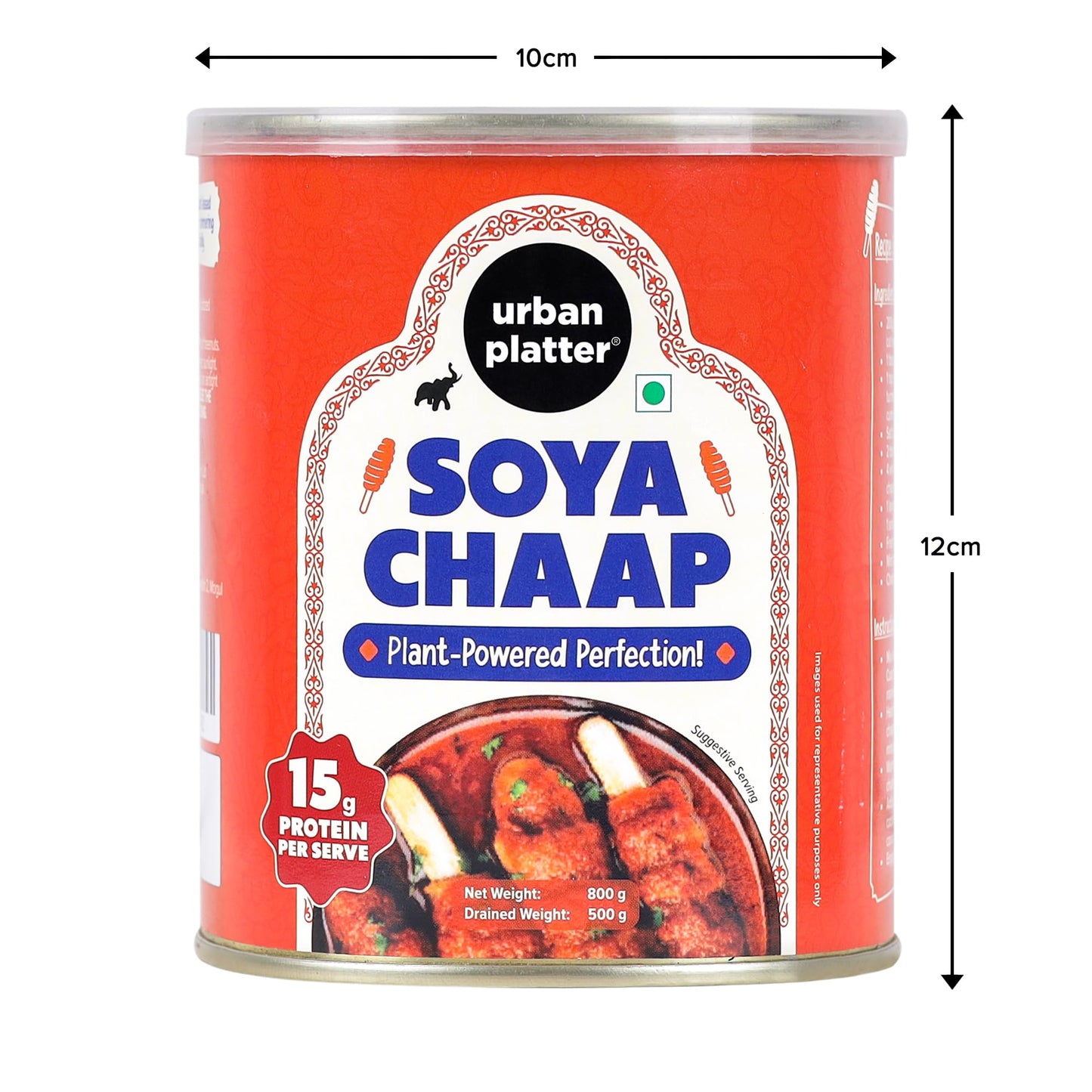 Urban Platter Vegan, Chunks On Stick Soya Chaap In Brine (800 To 500 G)