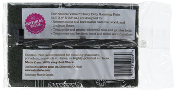Natural Value Scouring Pads, 2 Pads (Pack Of 24)